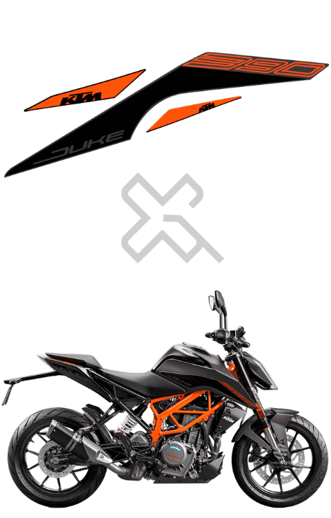 Half Body Sticker Compatible with Duke 390 BS7 | Made in Premium Gloss Vinyl with FPF (Fade Protection Film), Precut Sticker, Waterproof, Pack of 1